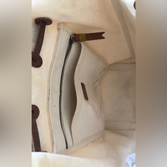 Madewell Canvas Leather Somerset Drawstring Backpack Purse - Picture 16 of 16